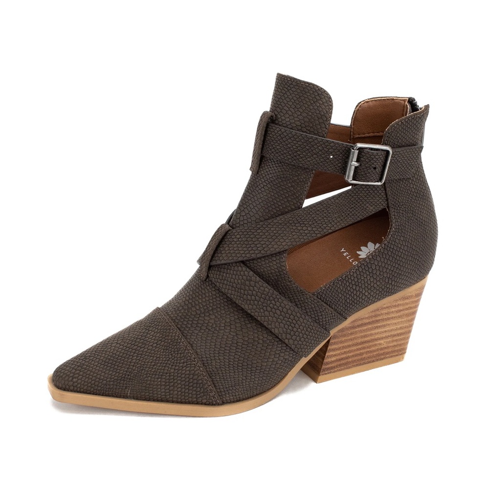 *NEW* Yellow Box Canoly Cut Out Ankle Bootie-Block‎ Heel -Gray- size 7.5 B60